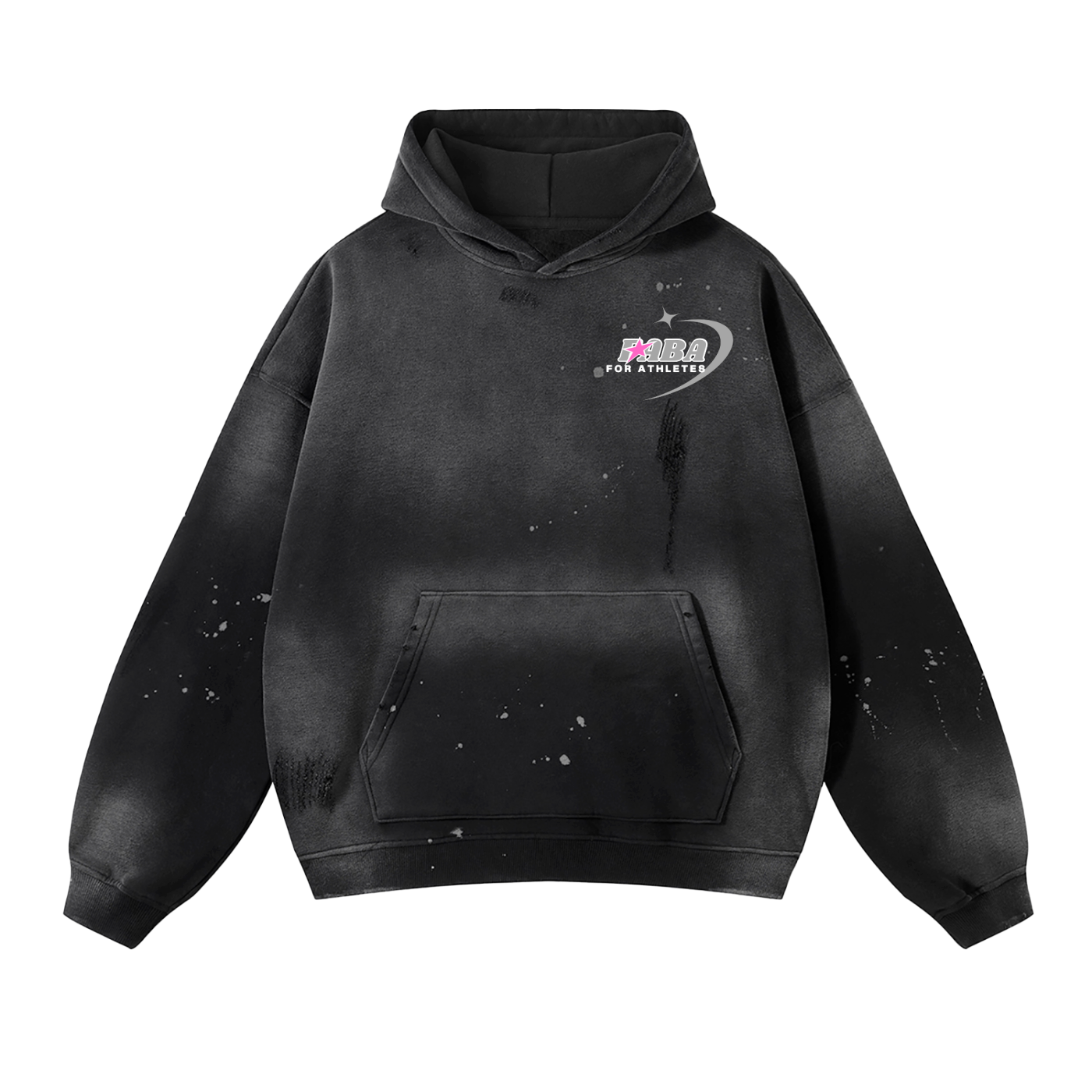 Vintage Wash Frayed Fleece Hoodie - 360 GSM