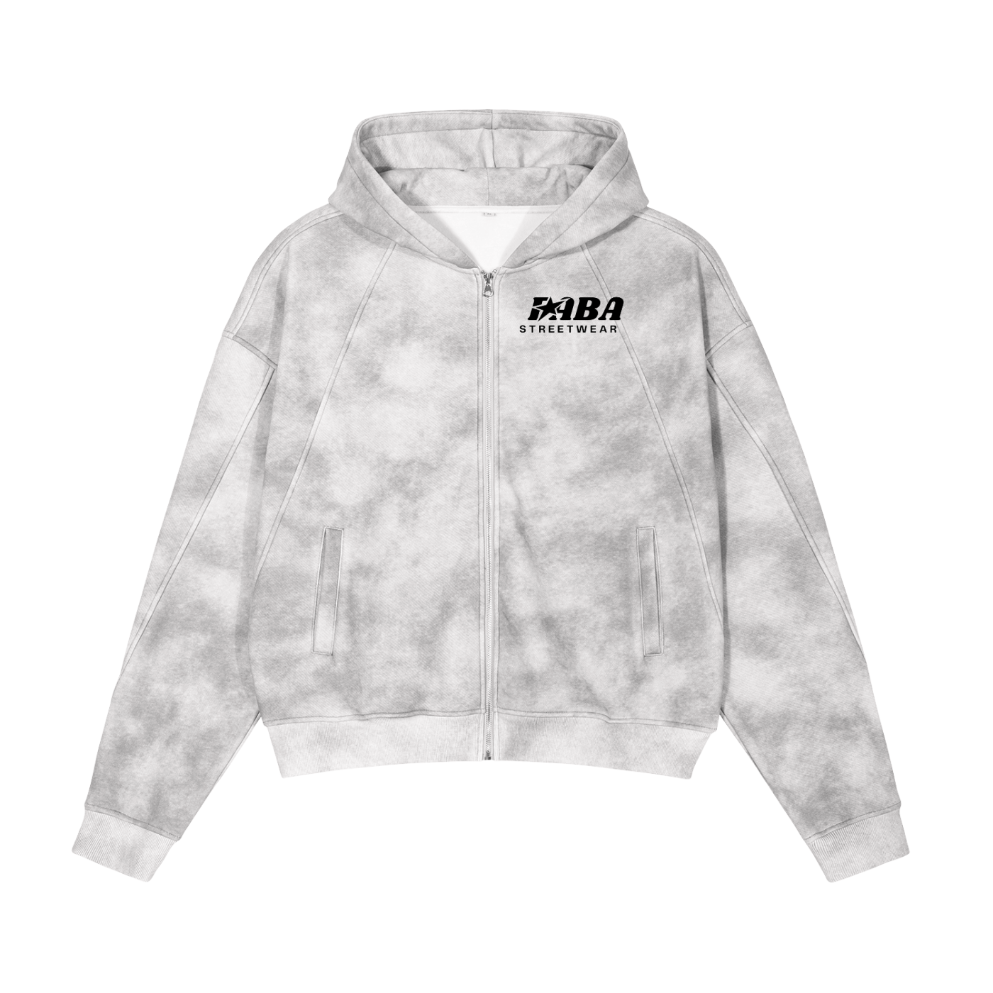 Dirty Washed Zip-Up Fleece Hoodie