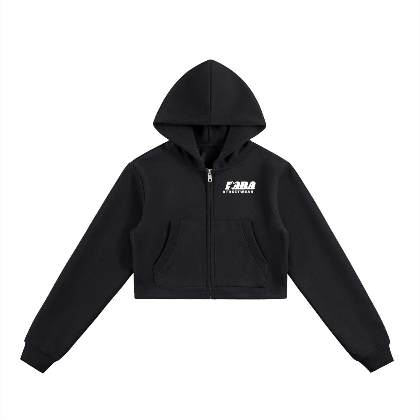 Essential Cropped Zip-Up Hoodie